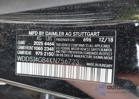 2019 Mercedes-Benz Cla 250 4Matic from USA, damaged, VIN WDDSJ4GB4KN756723